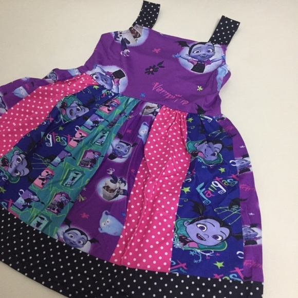 Vampirina Cute Purple Dress Princess Sweet Dress Cute little girls - Picture 4 of 6